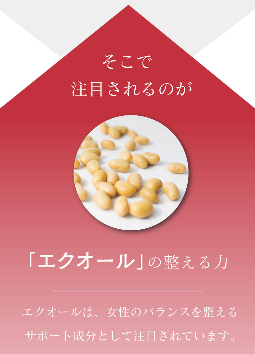事実！日本の女性の半数はエクオールが作れません エクオール 大豆イソフラボン サプリ 女性ホルモン 更年期