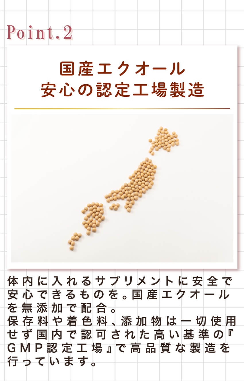 エクオール10㎎配合、乳酸菌配合でエクオールの吸収が高まる